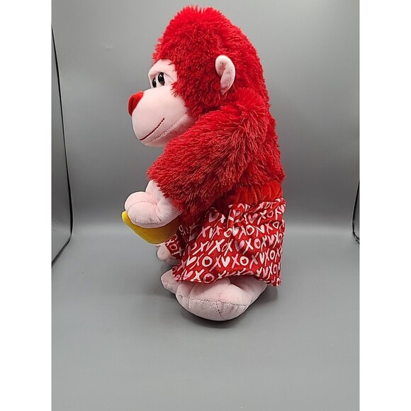Red Monkey Plush I Love You A Bunch Banana Valentine Stuffed Animal Hug & Luv - Picture 7 of 11